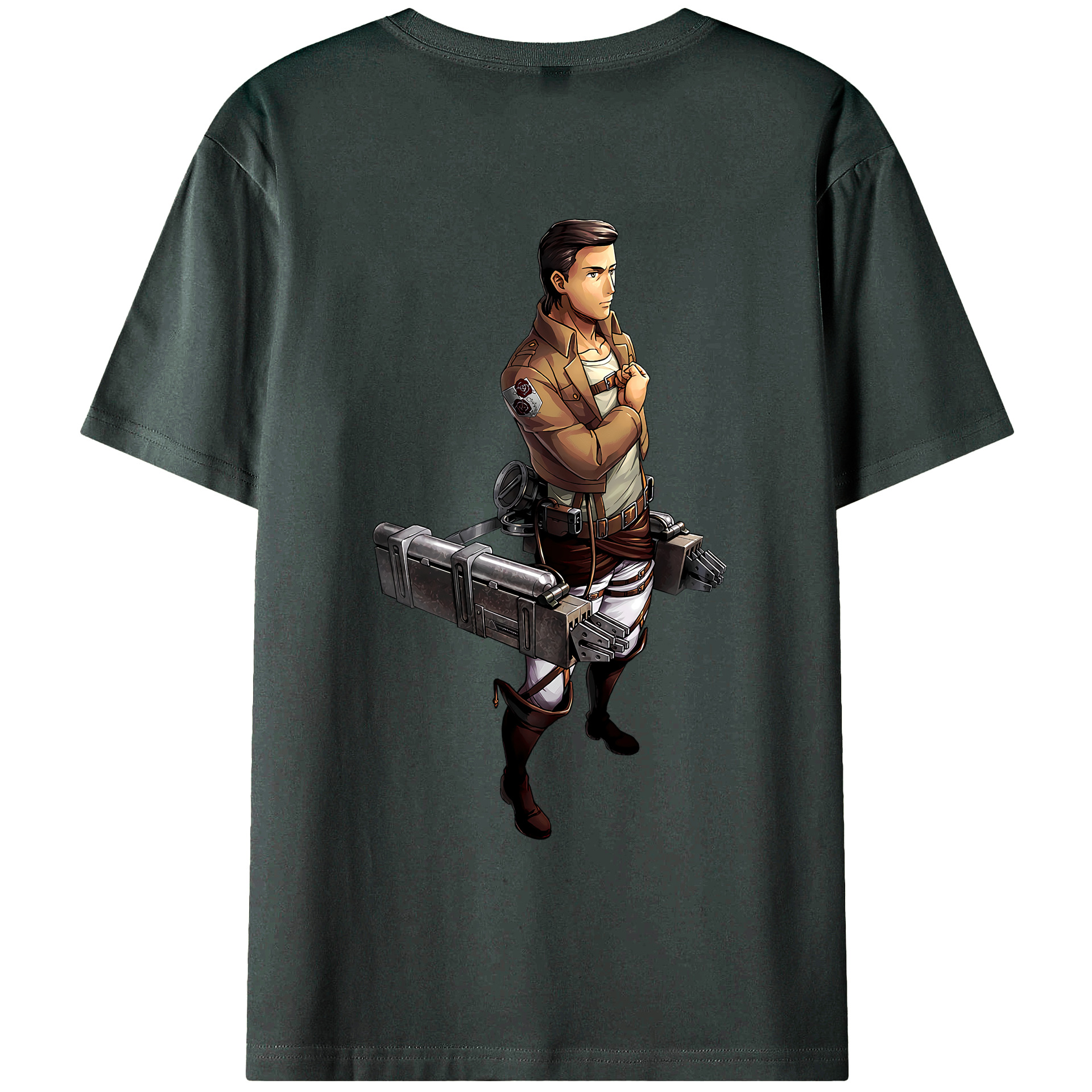 （画像用） 進撃の巨人 Attack on Titan 綿100％ メンズ半袖Tシャツ（バックプリント） 通気性
